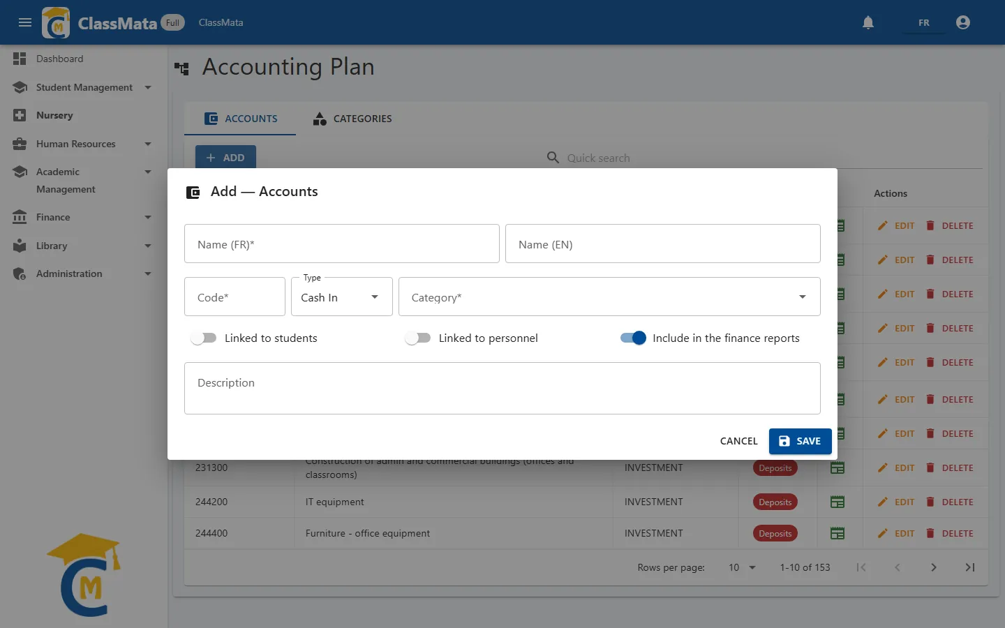 New account form