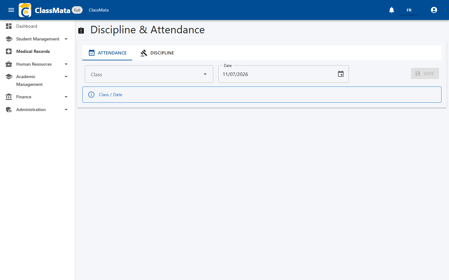 Attendance tab