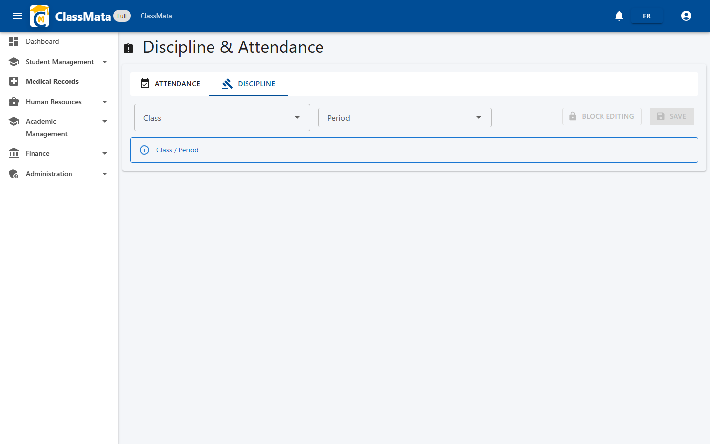 Discipline tab