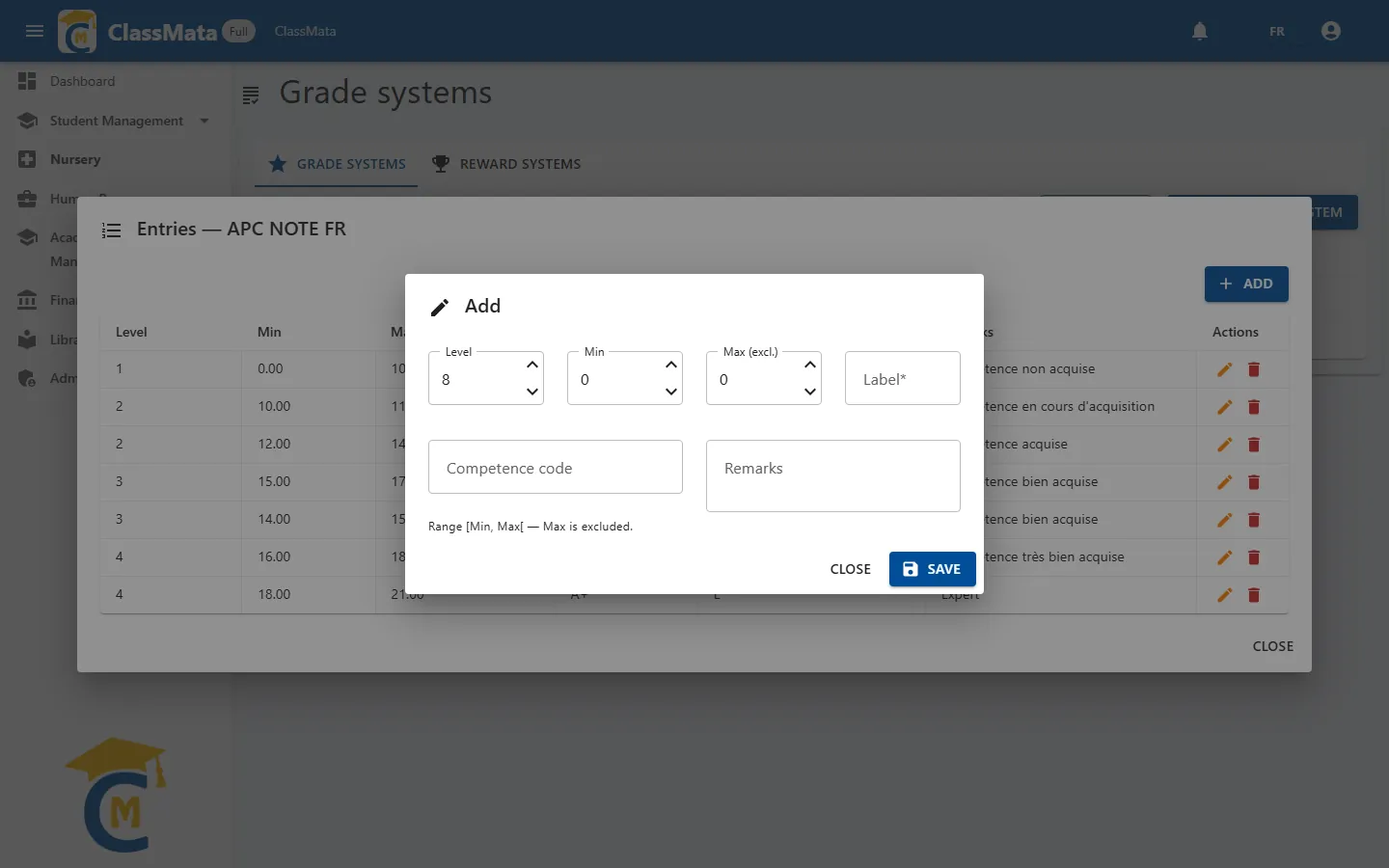 Entry form