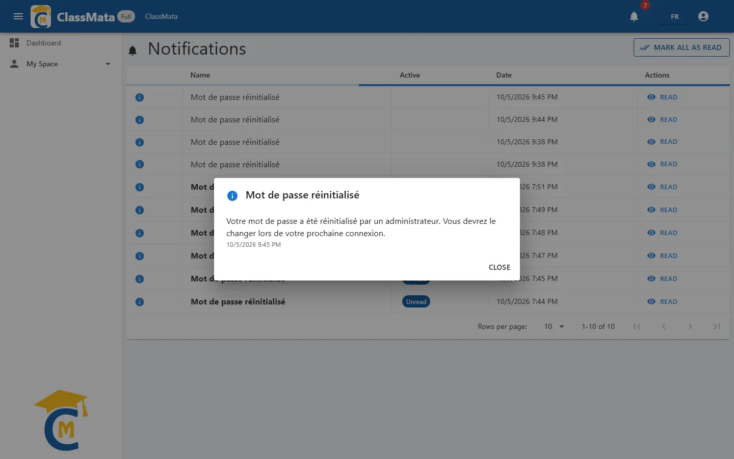 Notification detail