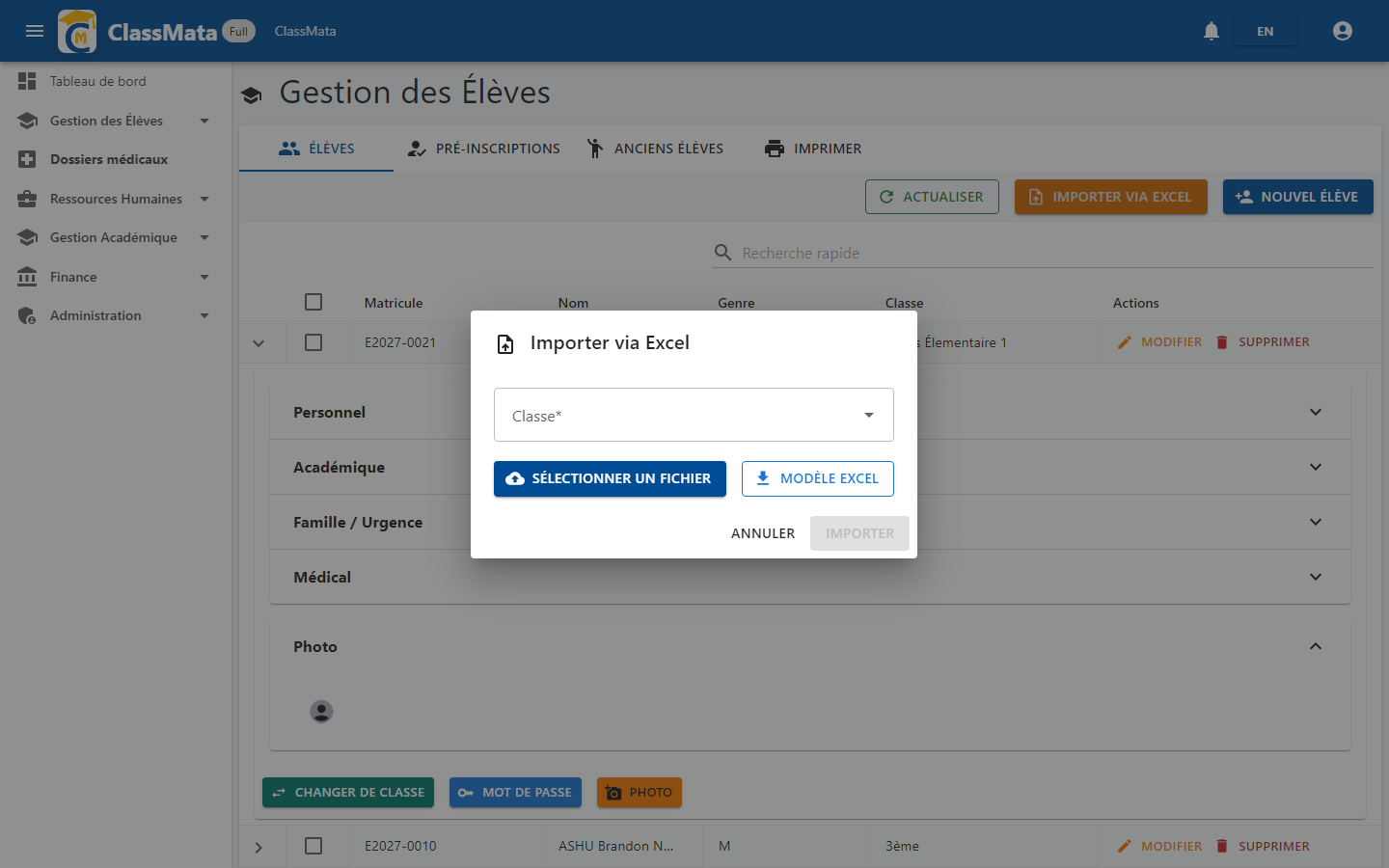 Import via Excel